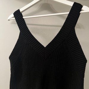 Artizia Wilfred Black Knit V-neck Cropped Tank Size XS